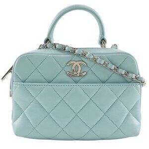 CHANEL Trendy COCO Mark Handbag Matelasse 2WAYShoulder light blue